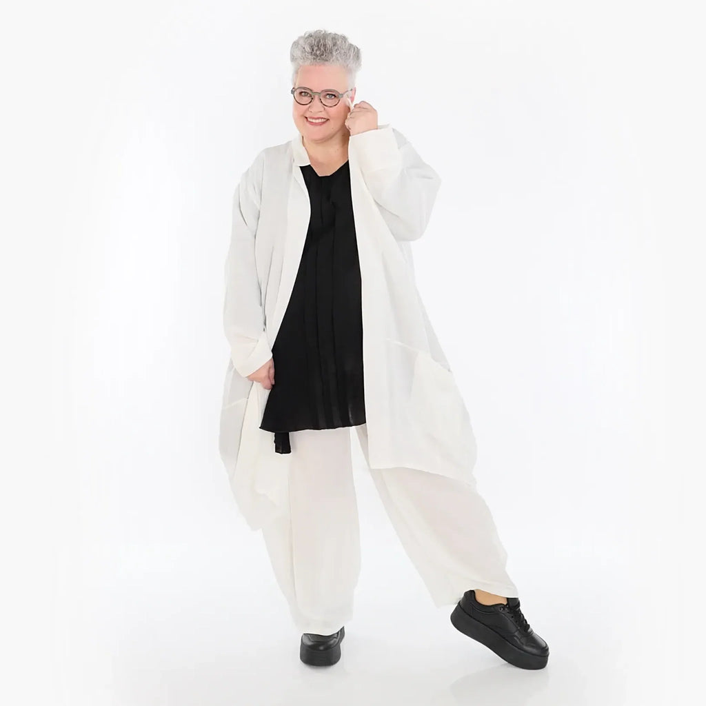  Ballon Cardigan von AKH Fashion aus Viskose, 1490.07094, Weiß, Ausgefallen, Zeitlos