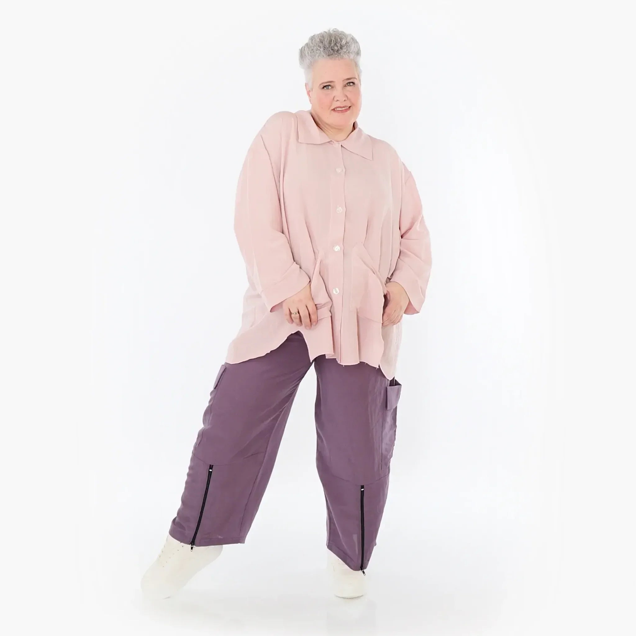  A-Form Jacke von AKH Fashion aus Viskose, 1490.07095, Mauve, Ausgefallen, Zeitlos, Schick