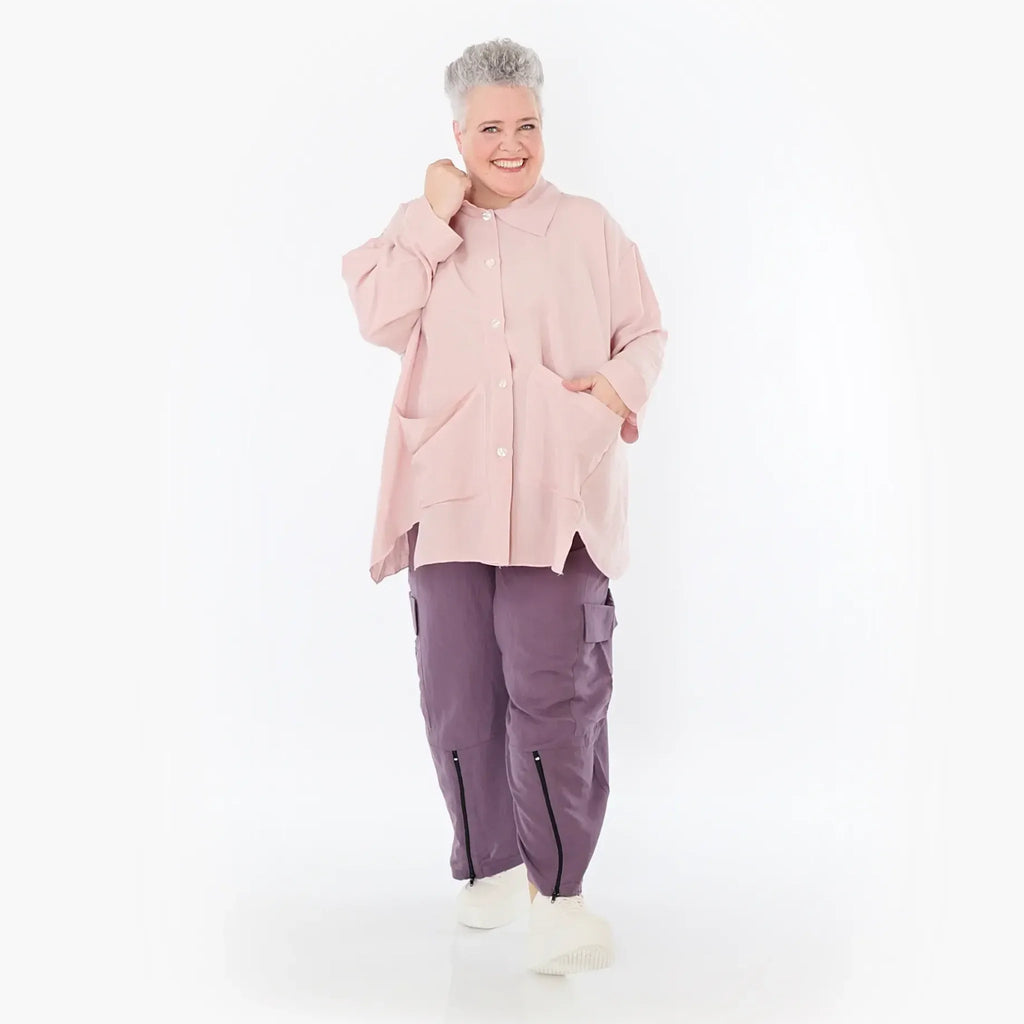  A-Form Jacke von AKH Fashion aus Viskose, 1490.07095, Mauve, Ausgefallen, Zeitlos, Schick