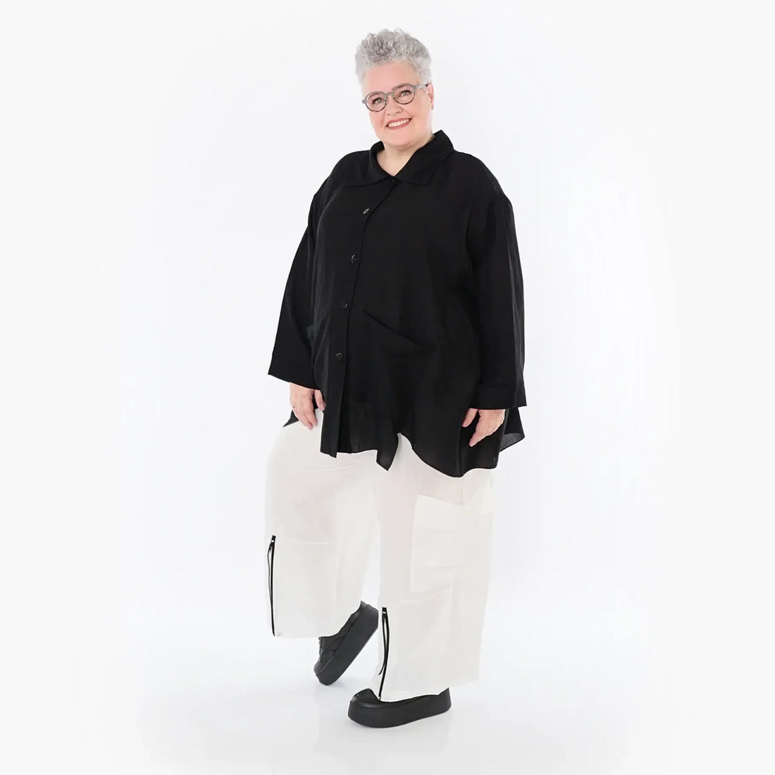 A-Form Jacke von AKH Fashion aus Viskose, 1490.07095, Schwarz, Ausgefallen, Zeitlos