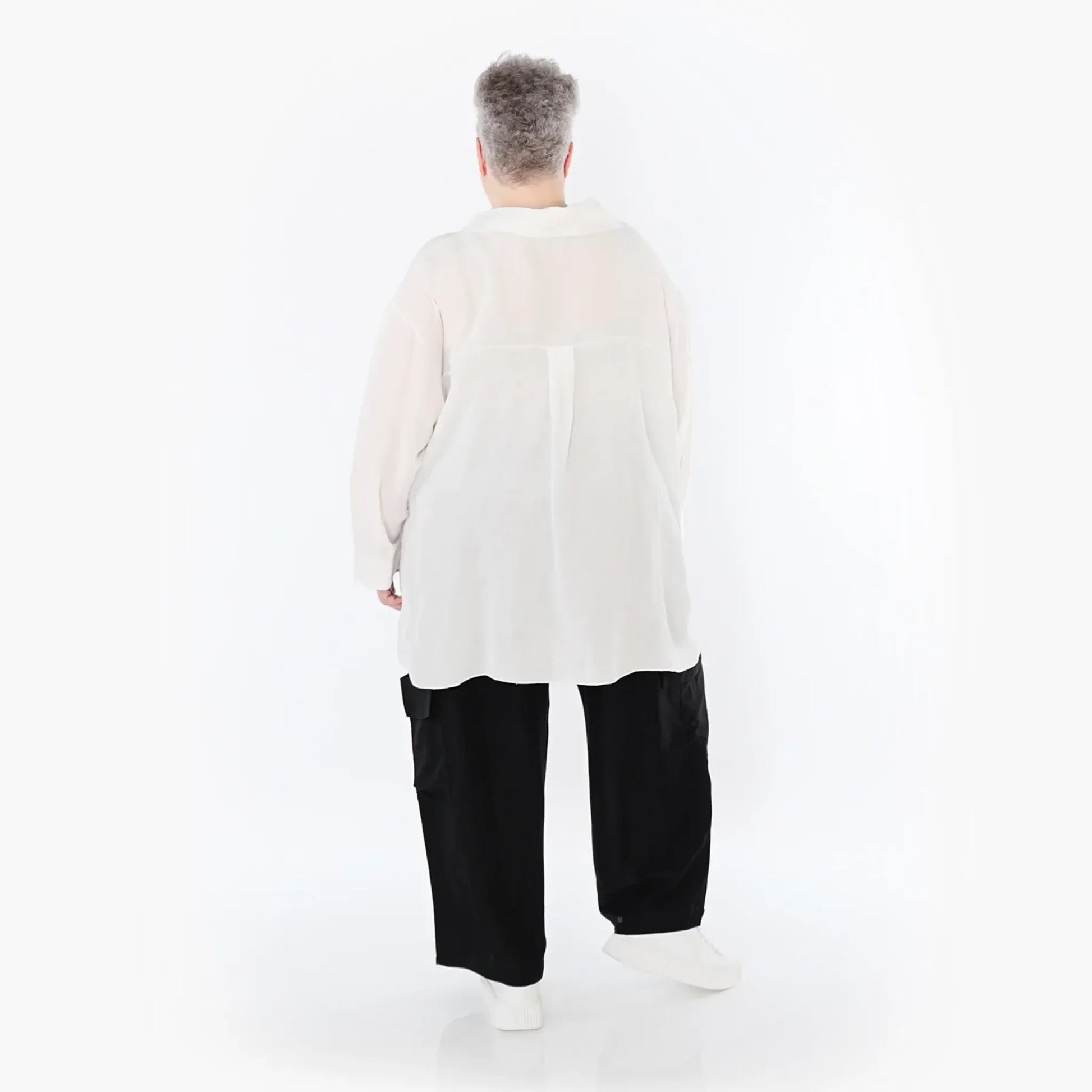  A-Form Jacke von AKH Fashion aus Viskose, 1490.07095, Weiß, Ausgefallen, Zeitlos, Schick