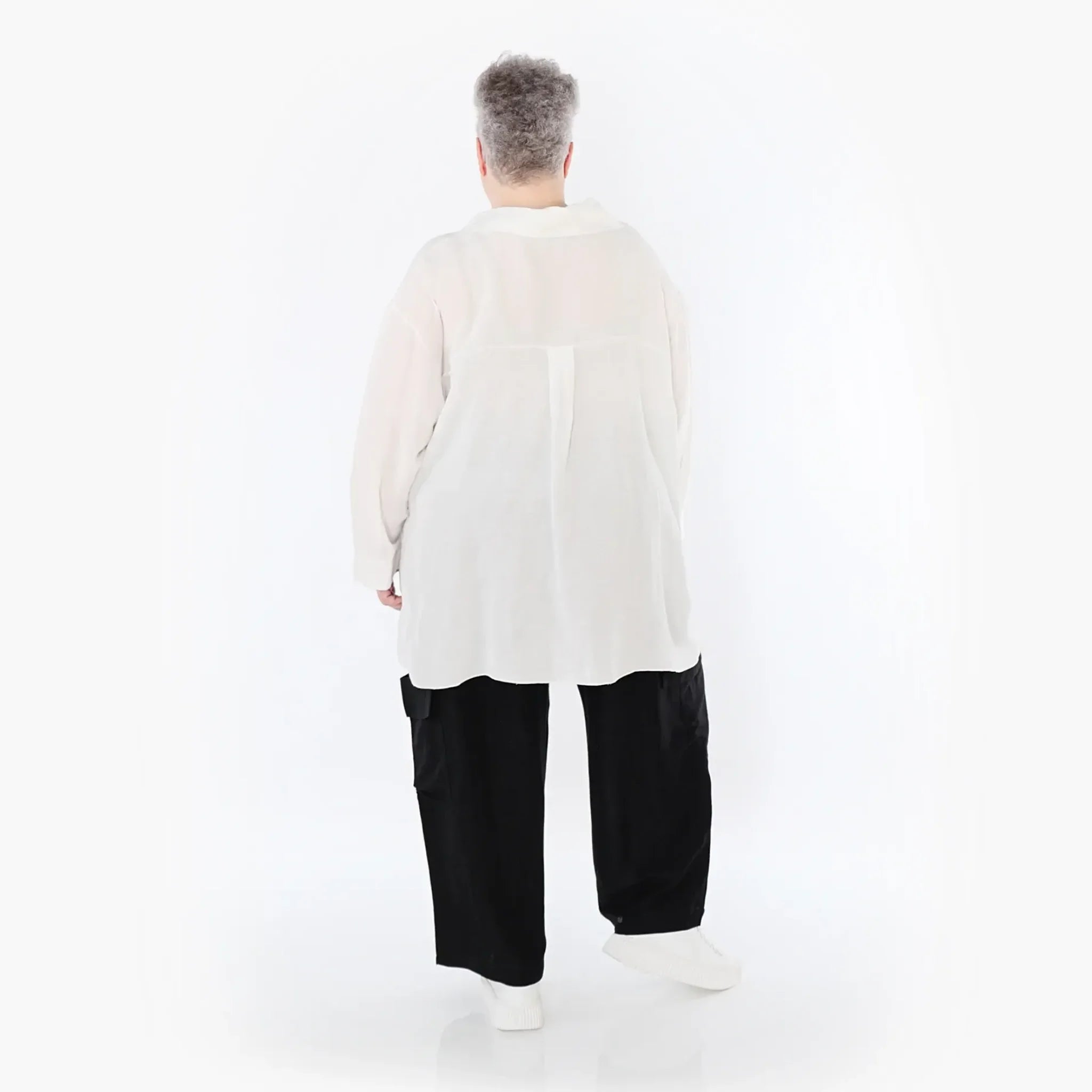  A-Form Jacke von AKH Fashion aus Viskose, 1490.07095, Weiß, Ausgefallen, Zeitlos, Schick