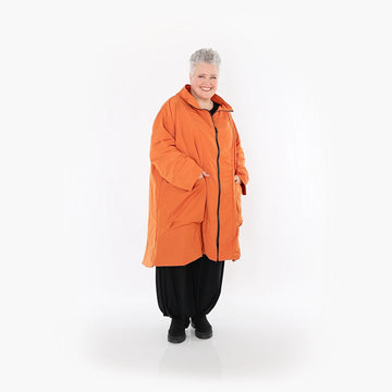  AKH Fashion Mantel in Vokuhila-Form, aus Baumwolle, 1493.02276, Orange, Ausgefallen