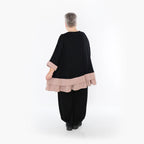  A-Form Bigshirt von AKH Fashion aus Viskose, 1493.07103, Schwarz/Mauve, Ausgefallen, Zeitlos