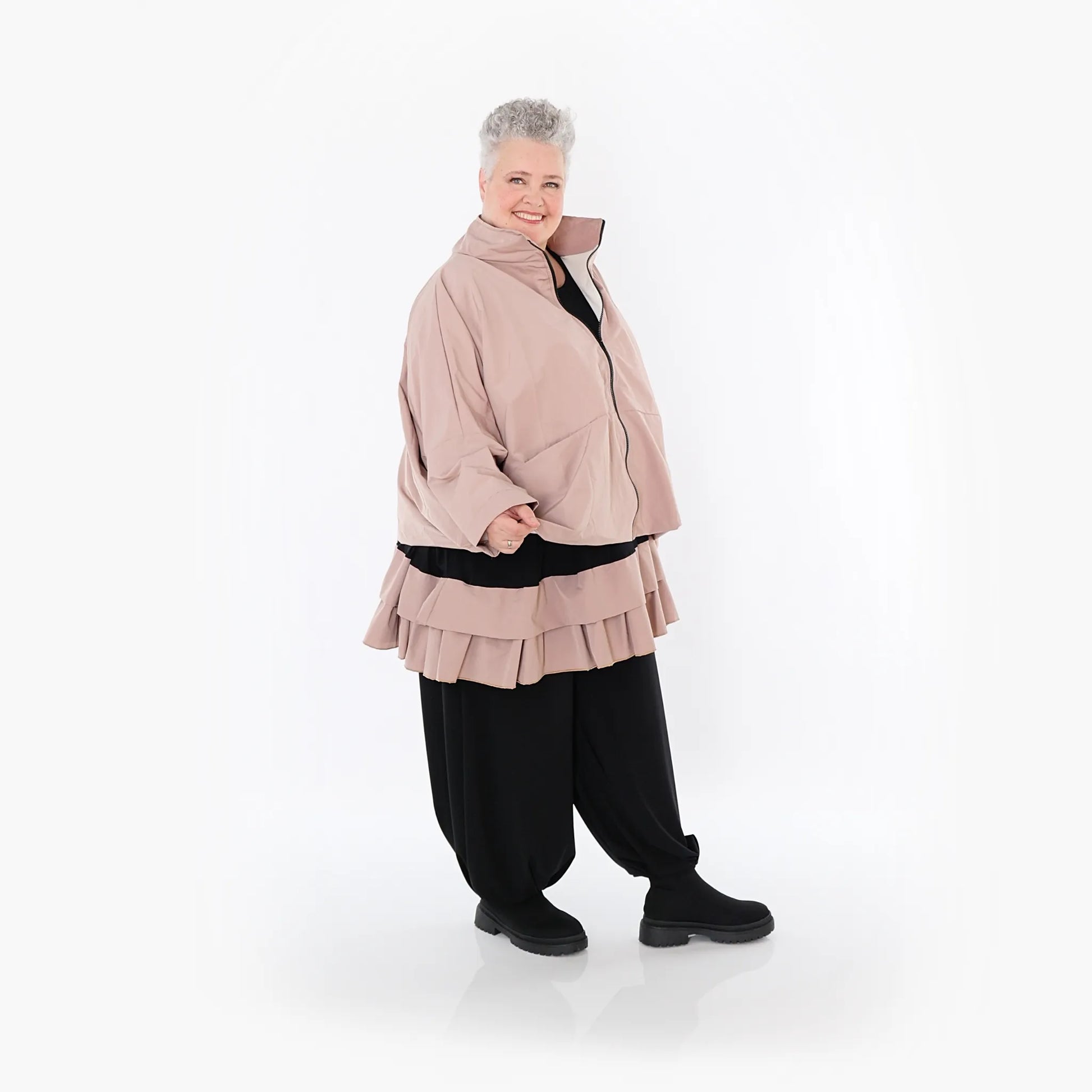  AKH Fashion Jacke in kastiger Form, aus Baumwolle, 1493.07104, Mauve, Ausgefallen, Zeitlos