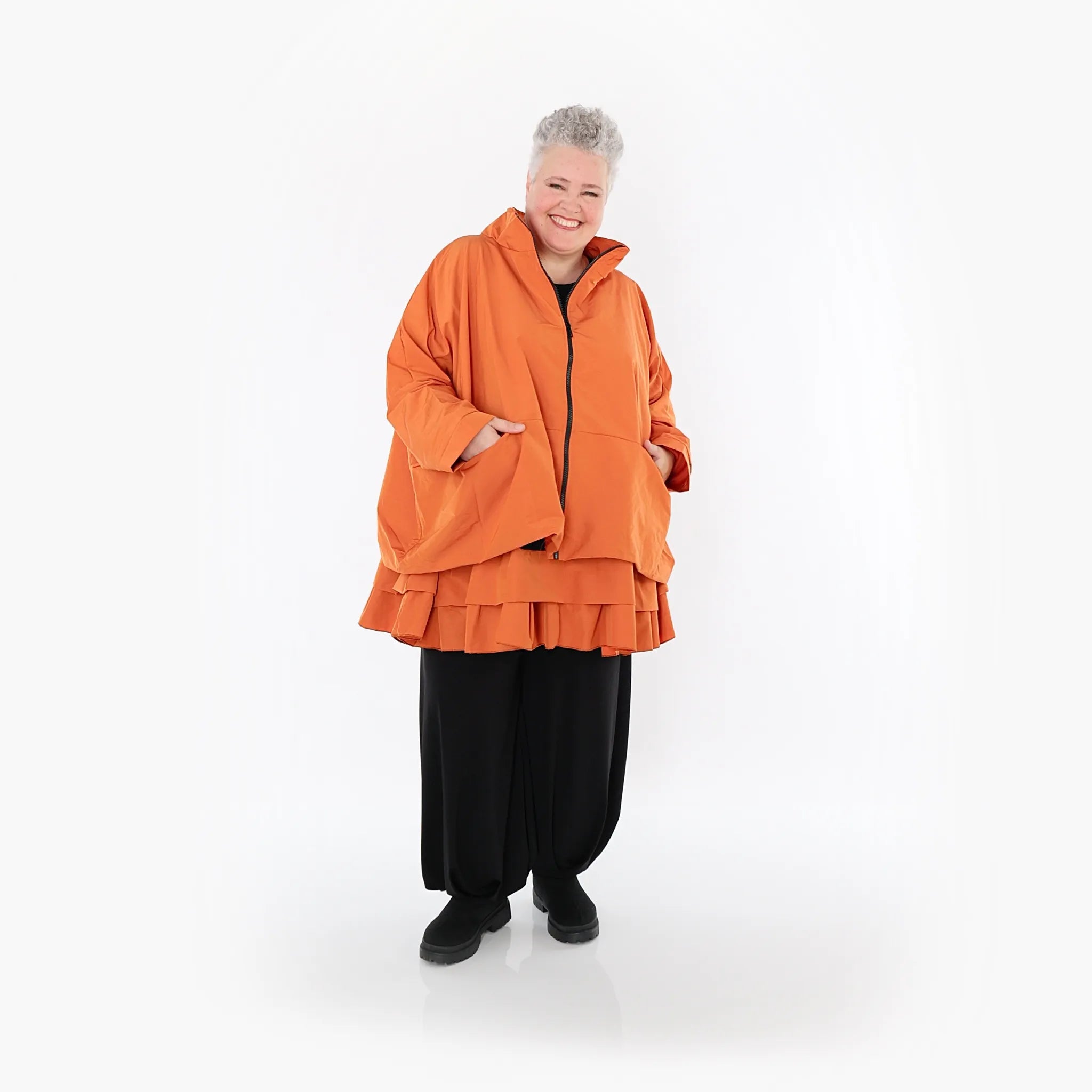 AKH Fashion Jacke in kastiger Form, aus Baumwolle, 1493.07104, Orange, Ausgefallen, Schick