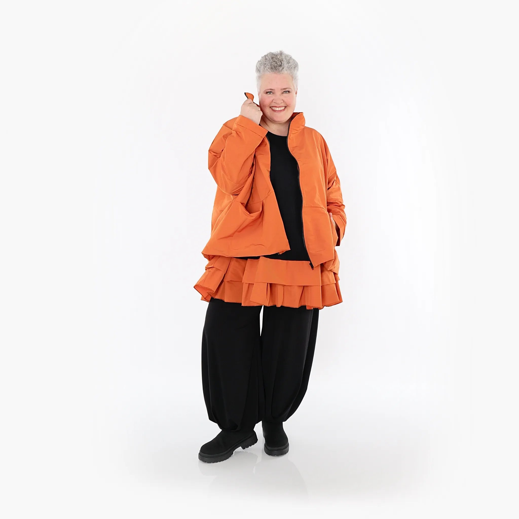 AKH Fashion Jacke in kastiger Form, aus Baumwolle, 1493.07104, Orange, Ausgefallen, Schick