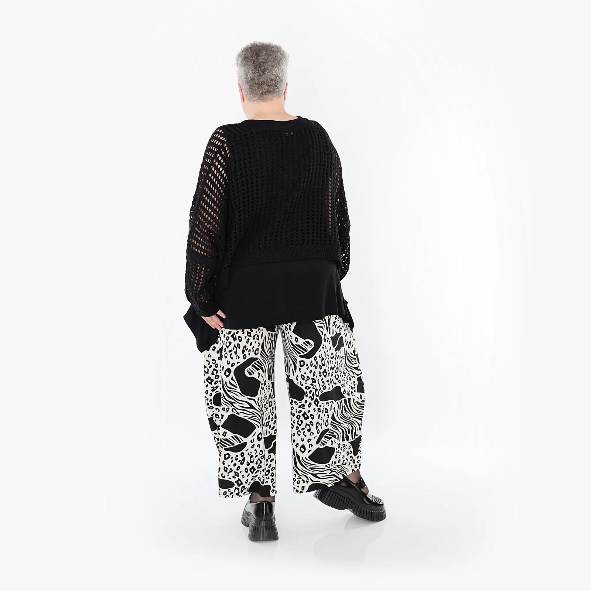 Ballonhose von AKH Fashion aus Materialmix, 1499.08069, Schwarz/Weiß, Animal, Ausgefallen