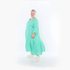  Ballonkleid von AKH Fashion aus Baumwolle, 1501.06972, Grün, Ausgefallen, Zeitlos, Schick