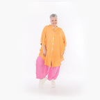  AKH Fashion Bluse in gerundeter Form, aus Baumwolle, 1501.07106, Orange, Ausgefallen