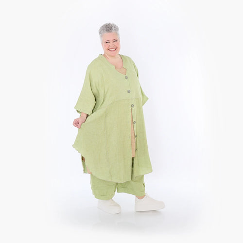  AKH Fashion Jacke in gerundeter Form, aus Baumwolle, 1501.07107, Apfelgrün, Ausgefallen