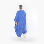  AKH Fashion Jacke in gerundeter Form, aus Baumwolle, 1501.07107, Blau, Ausgefallen, Schick