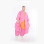 AKH Fashion Jacke in gerundeter Form, aus Baumwolle, 1501.07107, Fuchsia, Ausgefallen