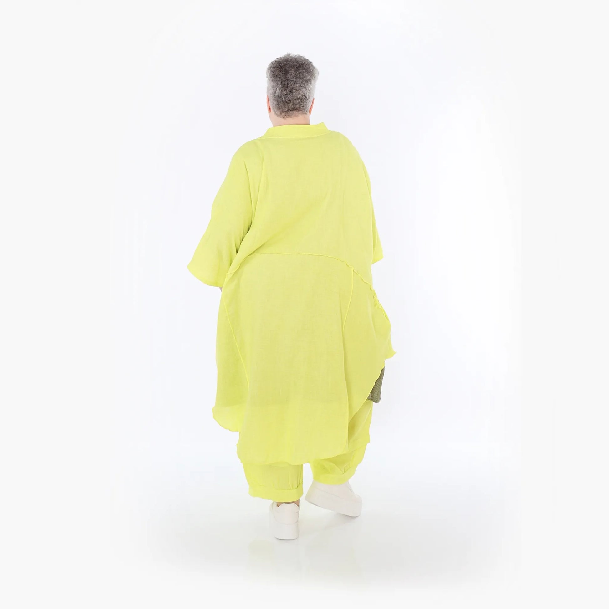  AKH Fashion Jacke in gerundeter Form, aus Baumwolle, 1501.07107, Lime, Ausgefallen, Schick