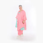  AKH Fashion Jacke in gerundeter Form, aus Baumwolle, 1501.07107, Rosa, Ausgefallen, Schick