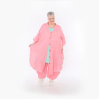  AKH Fashion Jacke in gerundeter Form, aus Baumwolle, 1501.07107, Rosa, Ausgefallen, Schick