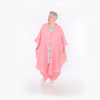  AKH Fashion Jacke in gerundeter Form, aus Baumwolle, 1501.07107, Rosa, Ausgefallen, Schick