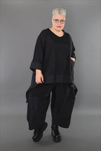 Ballonhose von AKH Premium aus Materialmix, P1001.6883, Schwarz, Ausgefallen, Zeitlos