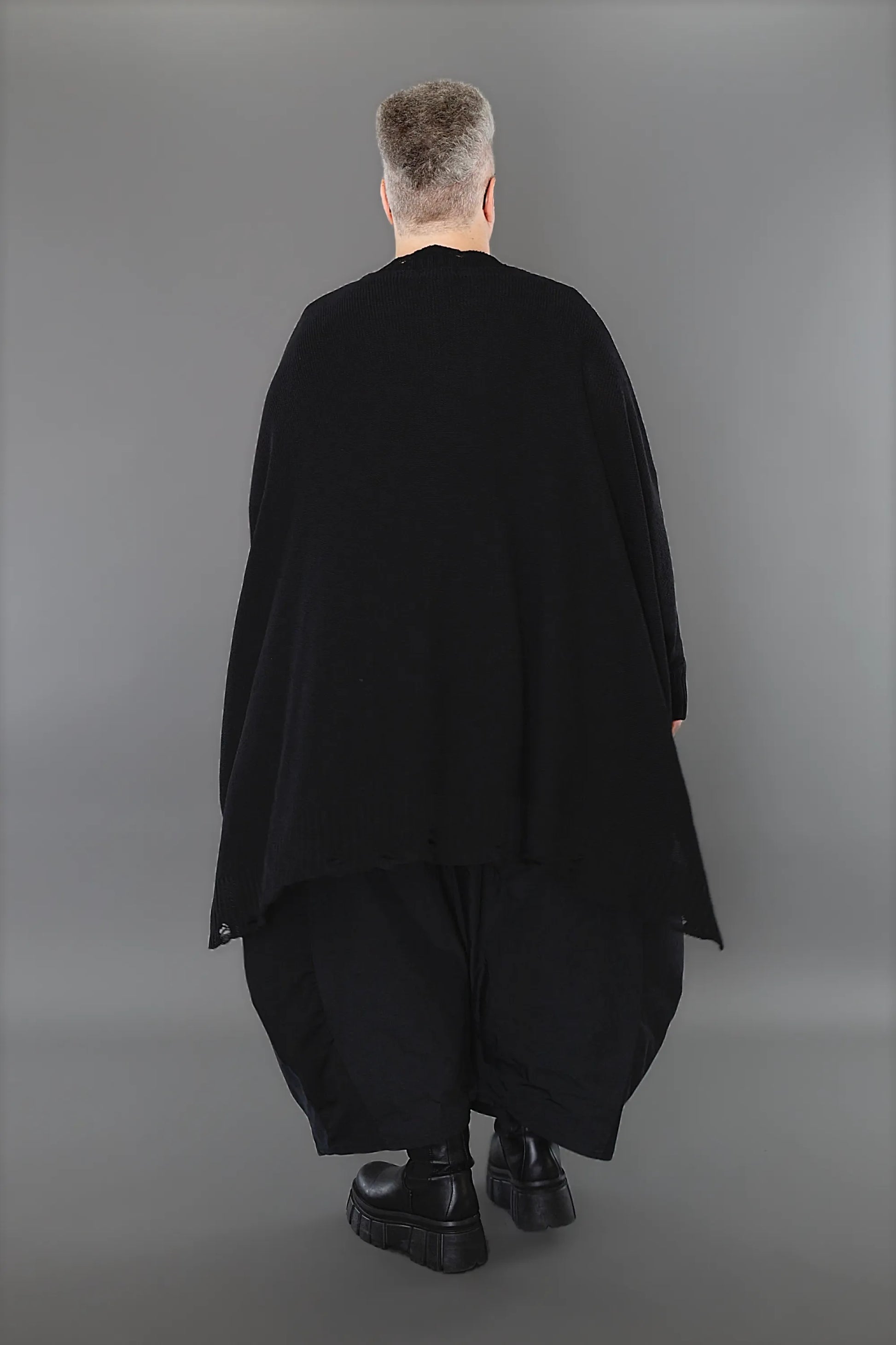  A-Form Jacke von AKH Premium aus Baumwolle, P1002.2519, Schwarz, Ausgefallen, Zeitlos