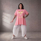 Damen Shirt Lagenlook Baumwolle Rosa, A-Linie, Kurzarm, Oversize große Größen – Funky Diva
