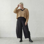 Zeitlos stilvoller Oversize Lagenlook Überwurf aus feiner Baumwolle mit luftiger Lochstruktur, Sand