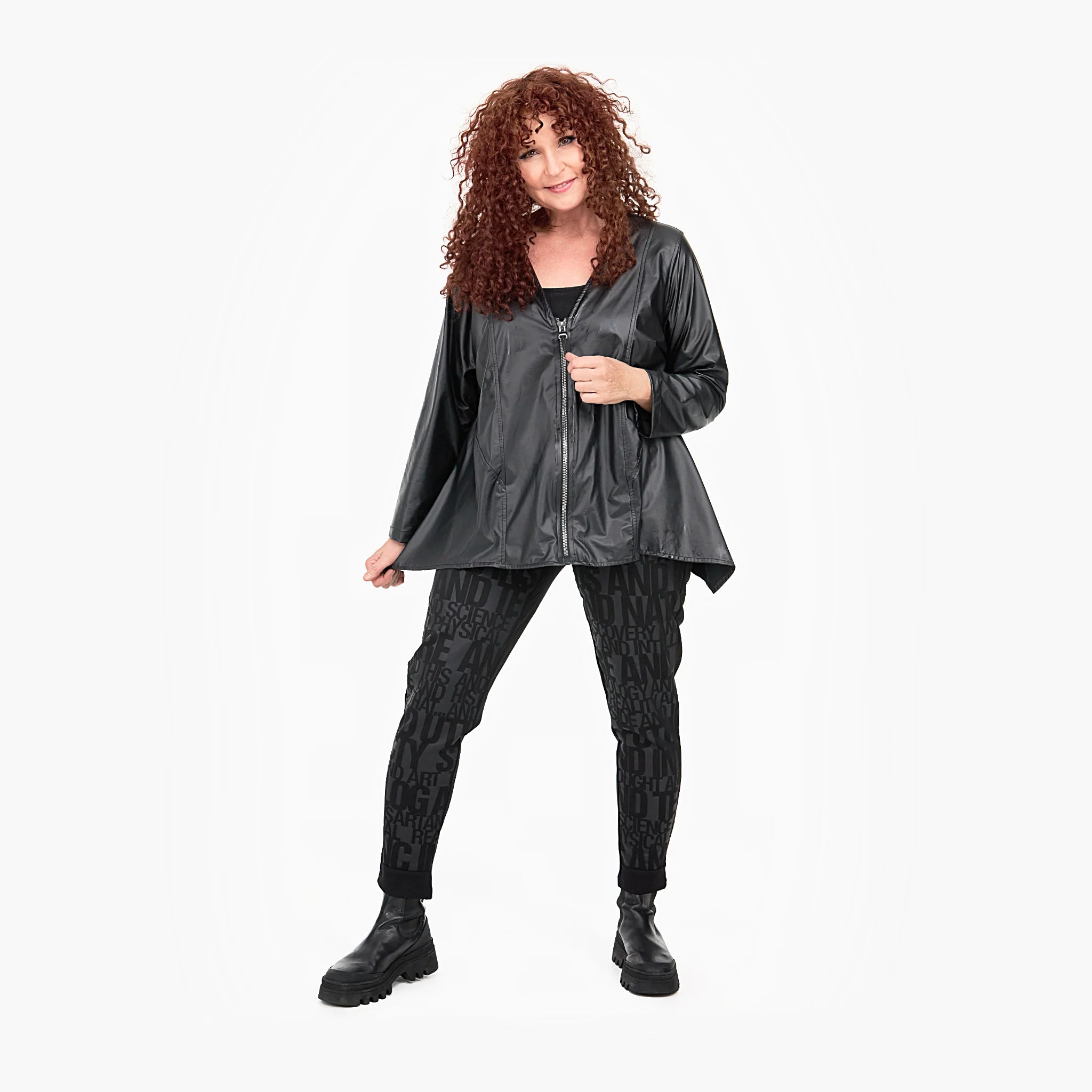  A-Form Jacke von Do Your Best aus Polyester, D734, Schwarz, Schick, Modern, Bequem