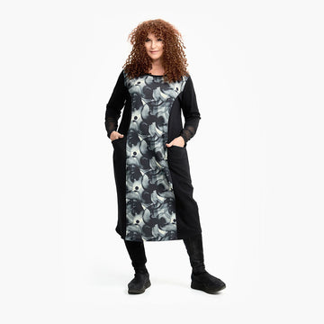  Trendy Lagenlook Kleid mit Rundhalsausschnitt und langen Ärmel, ideal für Herbst und Winter