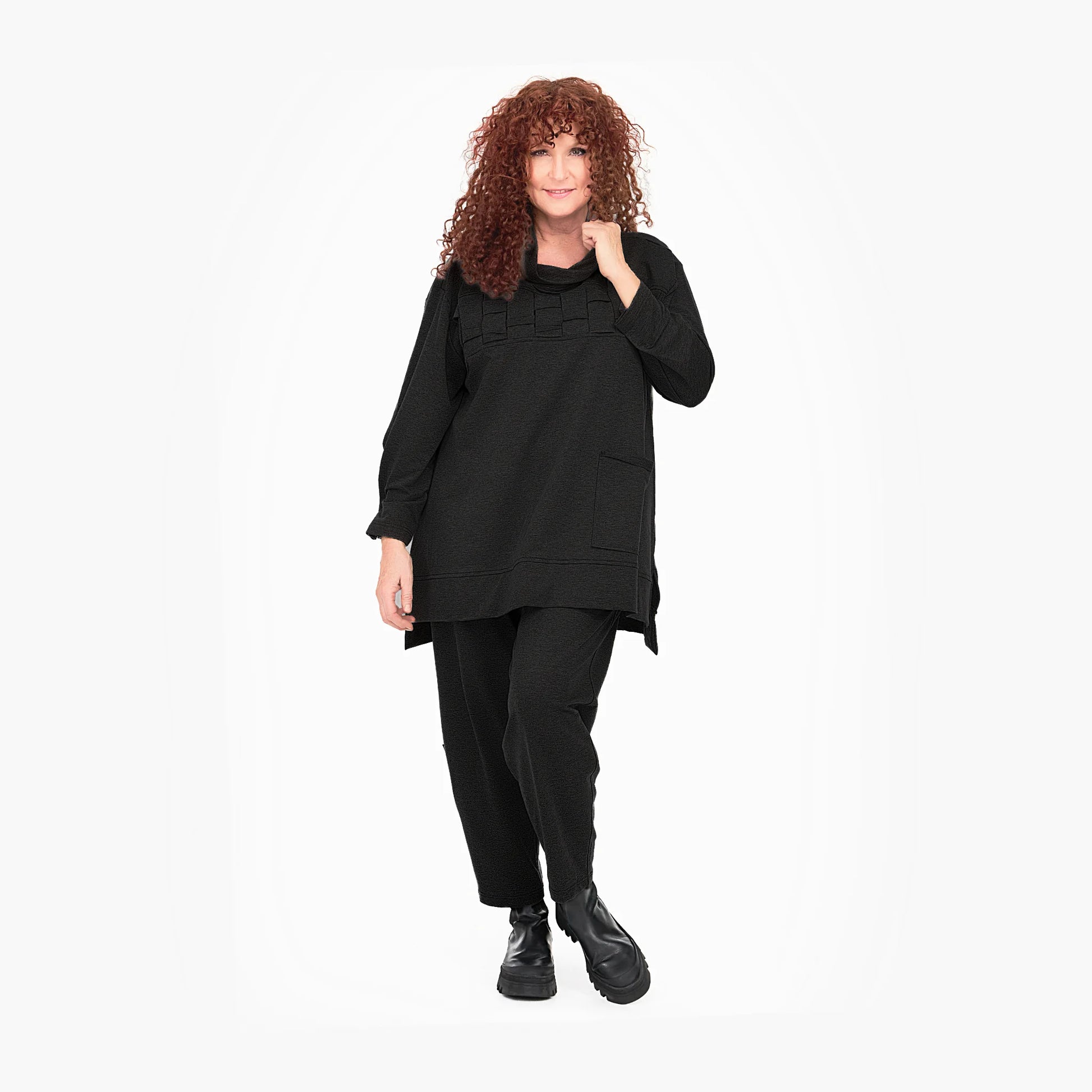  Shirt von Do Your Best aus Viskose in gerader Form, D745, Schwarz, Schick, Modern, Bequem