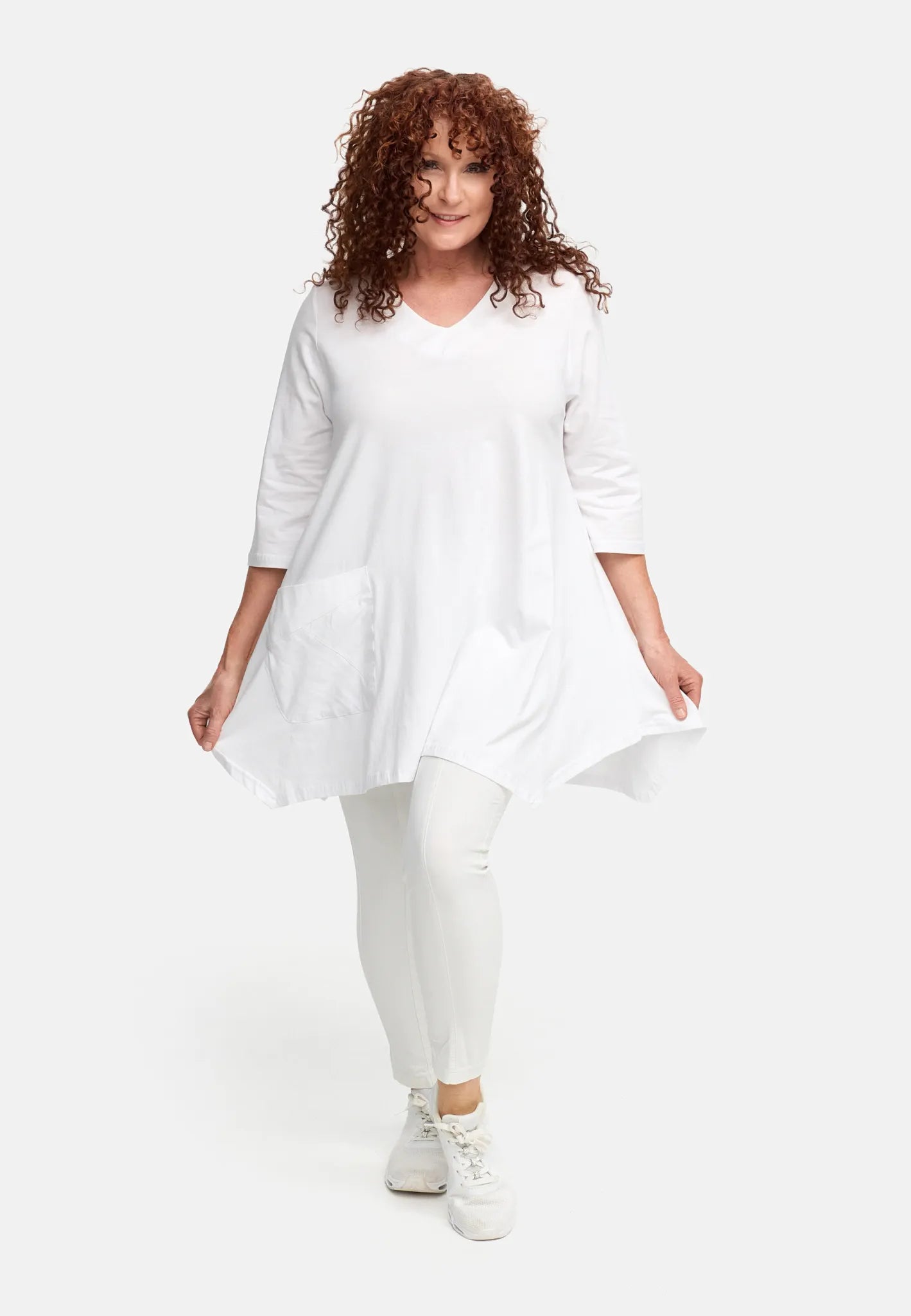  A-Form Shirt von Do Your Best aus Baumwolle, D930, Weiß, Ausgefallen, Zeitlos, Schick