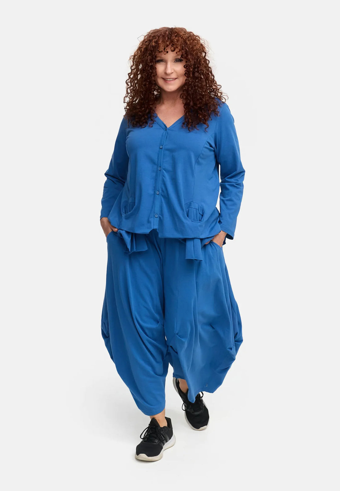  Ballonhose von Do Your Best aus Viskose, D931, Blau, Ausgefallen, Zeitlos, Schick