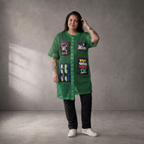 Leichtes grünes Netzshirt im Oversize Lagenlook leger ausgefallen zeitlos chic modern