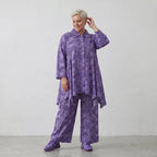 Zeitlos ausgefallene Oversize Glockenform Bluse aus feiner Baumwoll Popeline, luftig leicht, Lila