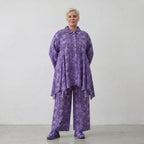 Zeitlos ausgefallene Oversize Glockenform Bluse aus feiner Baumwoll Popeline, luftig leicht, Lila