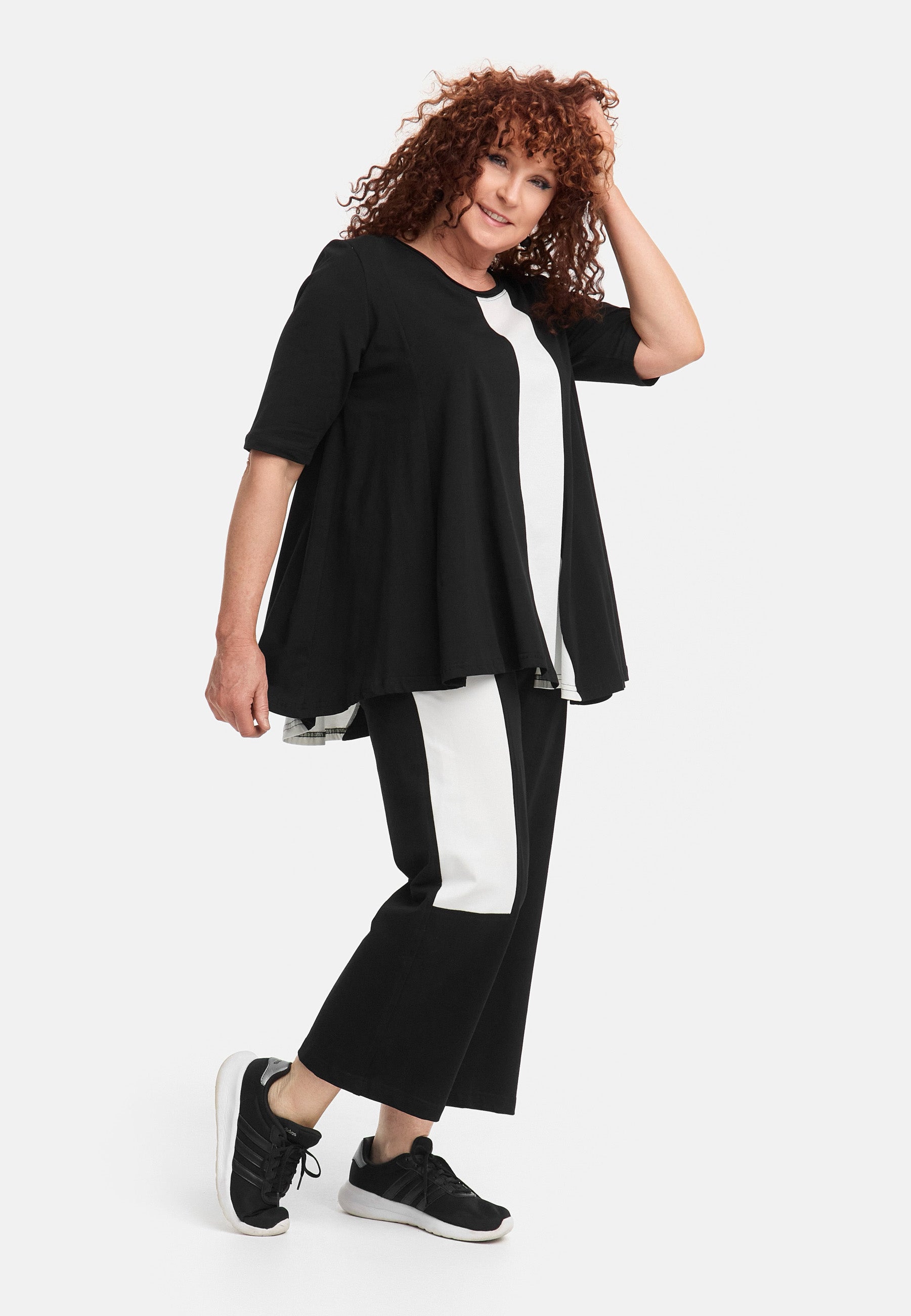 A-Form Shirt von Do Your Best aus Viskose, D924, Schwarz, Schick, Modern, Bequem, Schick
