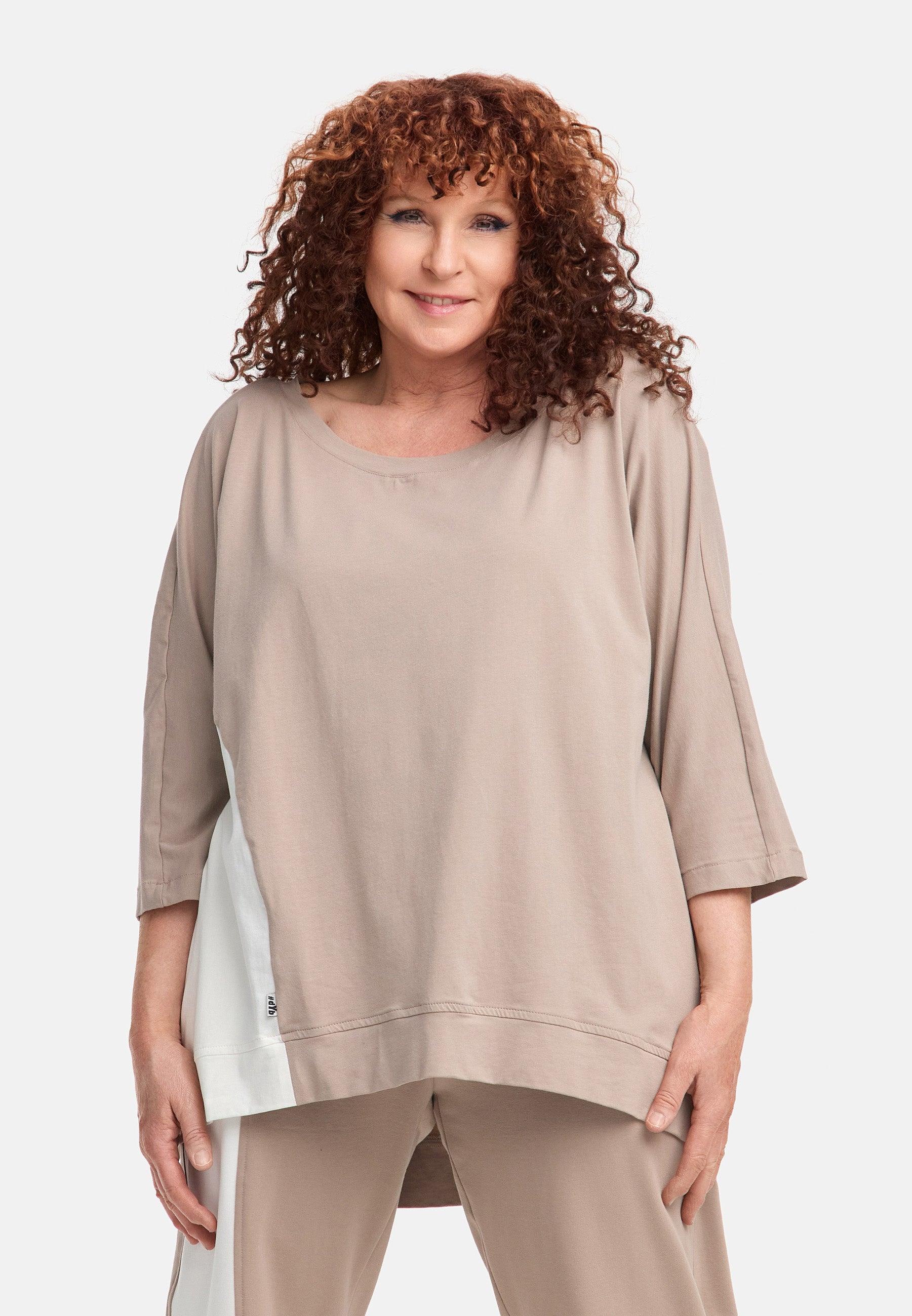  Do Your Best Shirt in gerader Form, aus Viskose, D922, Sand, Schick, Modern, Bequem