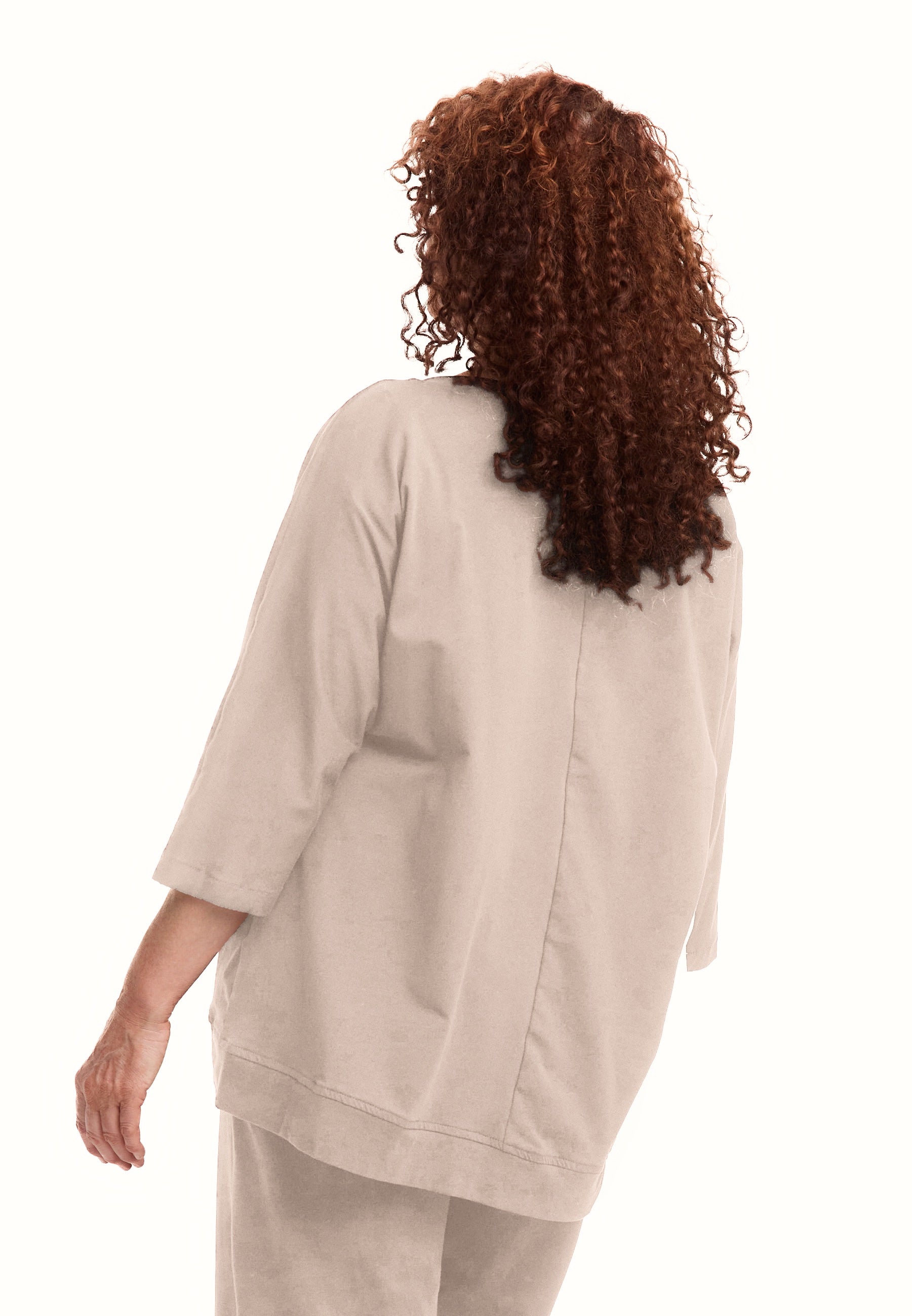  Do Your Best Shirt in gerader Form, aus Viskose, D922, Sand, Schick, Modern, Bequem