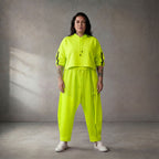 Damen Hose Lagenlook Neongelb, taillierter Schnitt, Oversize große Größen – Funky Diva
