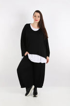 Ballonhose von AKH Fashion aus Viskose, 1233.08067, Schwarz, Ausgefallen, Zeitlos, Schick