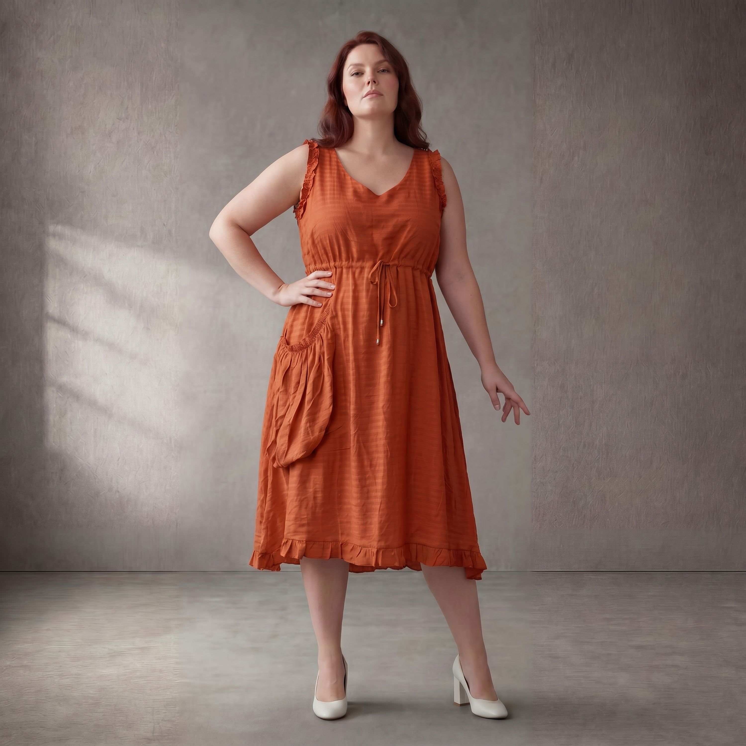 Orange Oversize Tunika im Lagenlook weich fliessend entspannt und zeitlos A-Linie Sommer