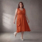 Orange Oversize Tunika im Lagenlook weich fliessend entspannt und zeitlos A-Linie Sommer