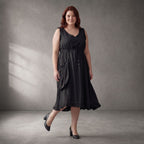 Tunika Schwarz im Lagenlook weich fliessend leger Oversize A-Linie zeitlos modern chic