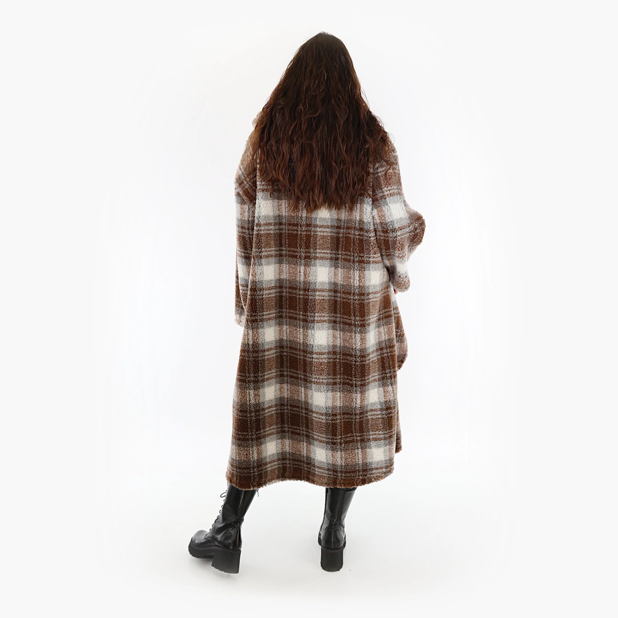  AKH Fashion Mantel in gerader Form, aus Materialmix, 1358.06979, Braun-Weiß, Schick