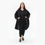  AKH Fashion Mantel in Vokuhila-Form, aus Polyester, 1368.02276, Schwarz, Schick, Modern