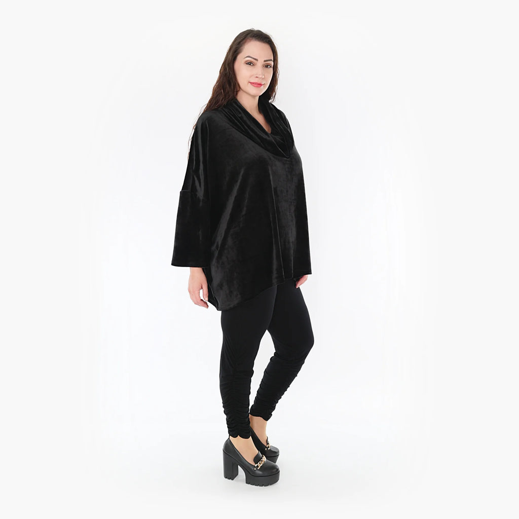  AKH Fashion Bigshirt in kastiger Form, aus Polyester, 1368.03019, Schwarz, Schick, Modern