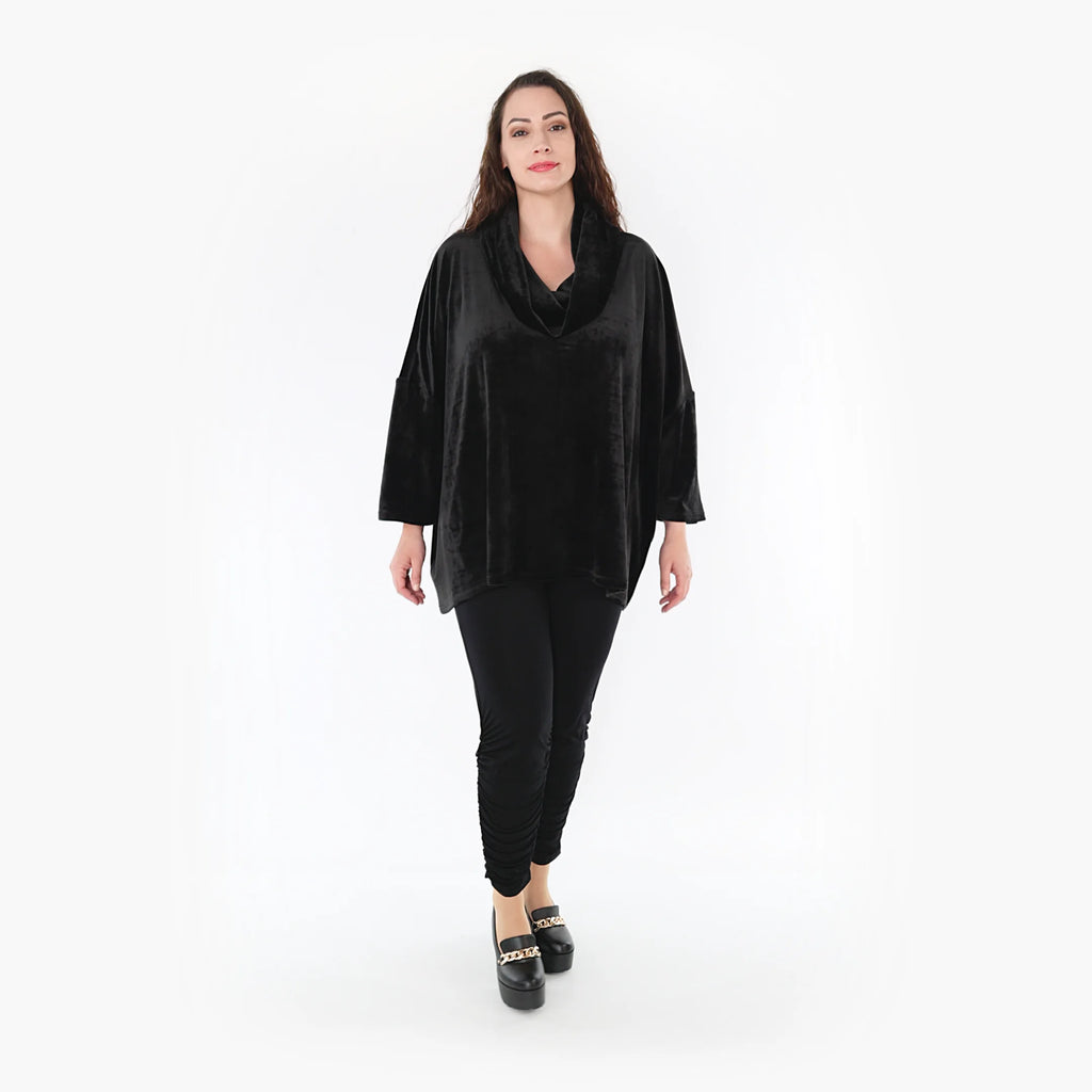  AKH Fashion Bigshirt in kastiger Form, aus Polyester, 1368.03019, Schwarz, Schick, Modern