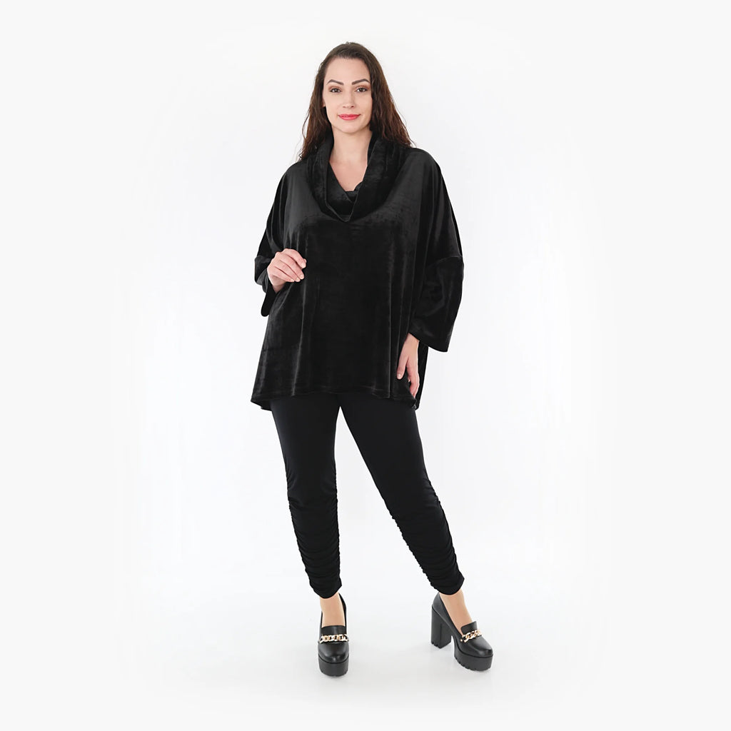  AKH Fashion Bigshirt in kastiger Form, aus Polyester, 1368.03019, Schwarz, Schick, Modern