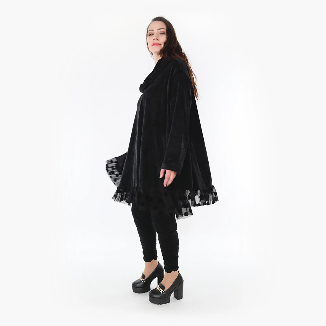 Bigshirt von AKH Fashion aus Polyester in Glocken-Form, 1368.09953, Schwarz, Schick, Modern