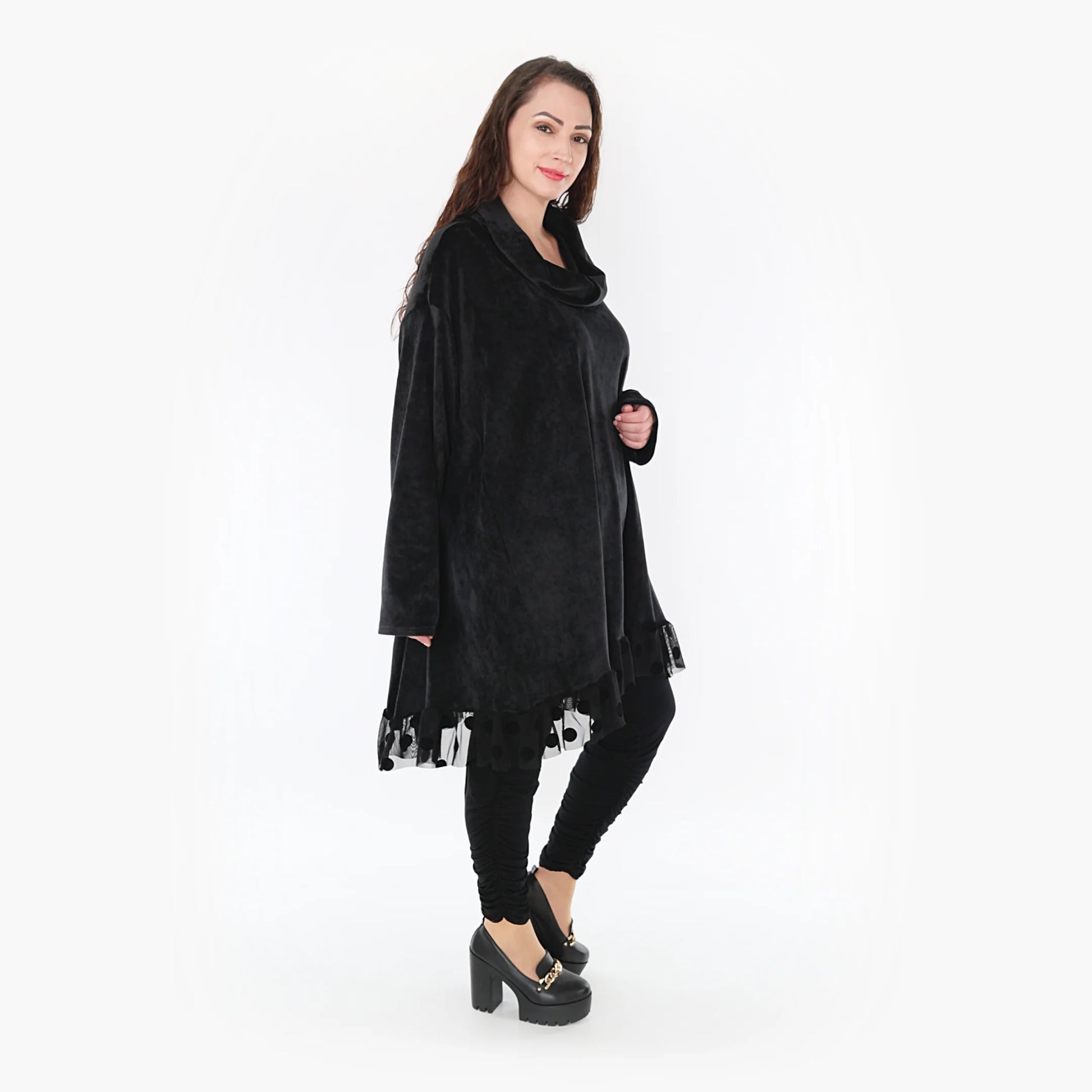  Bigshirt von AKH Fashion aus Polyester in Glocken-Form, 1368.09953, Schwarz, Schick, Modern