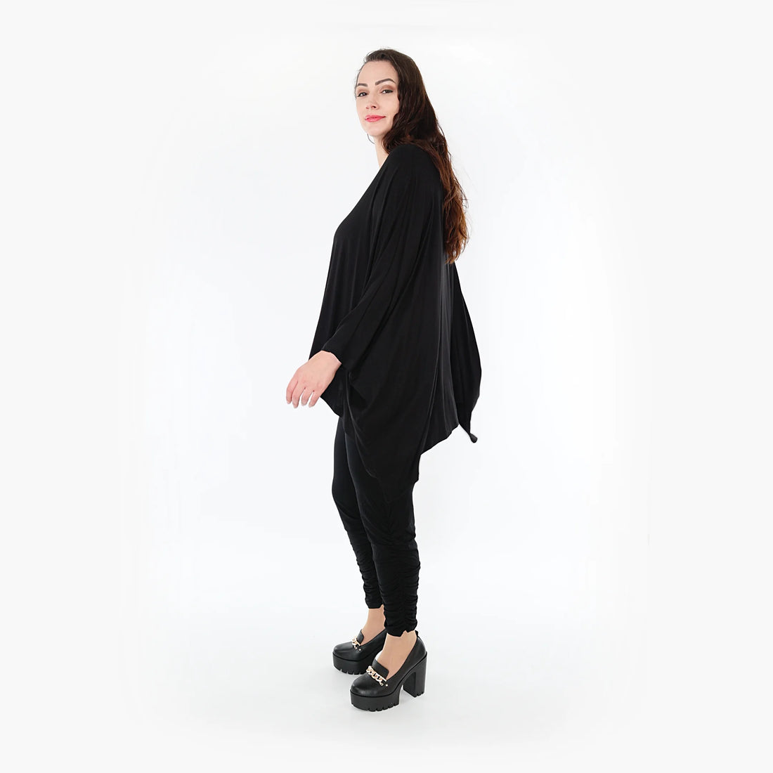  Bigshirt von AKH Fashion aus Bambus in kastiger Form, 1356.06307, Schwarz, Unifarben, Schick