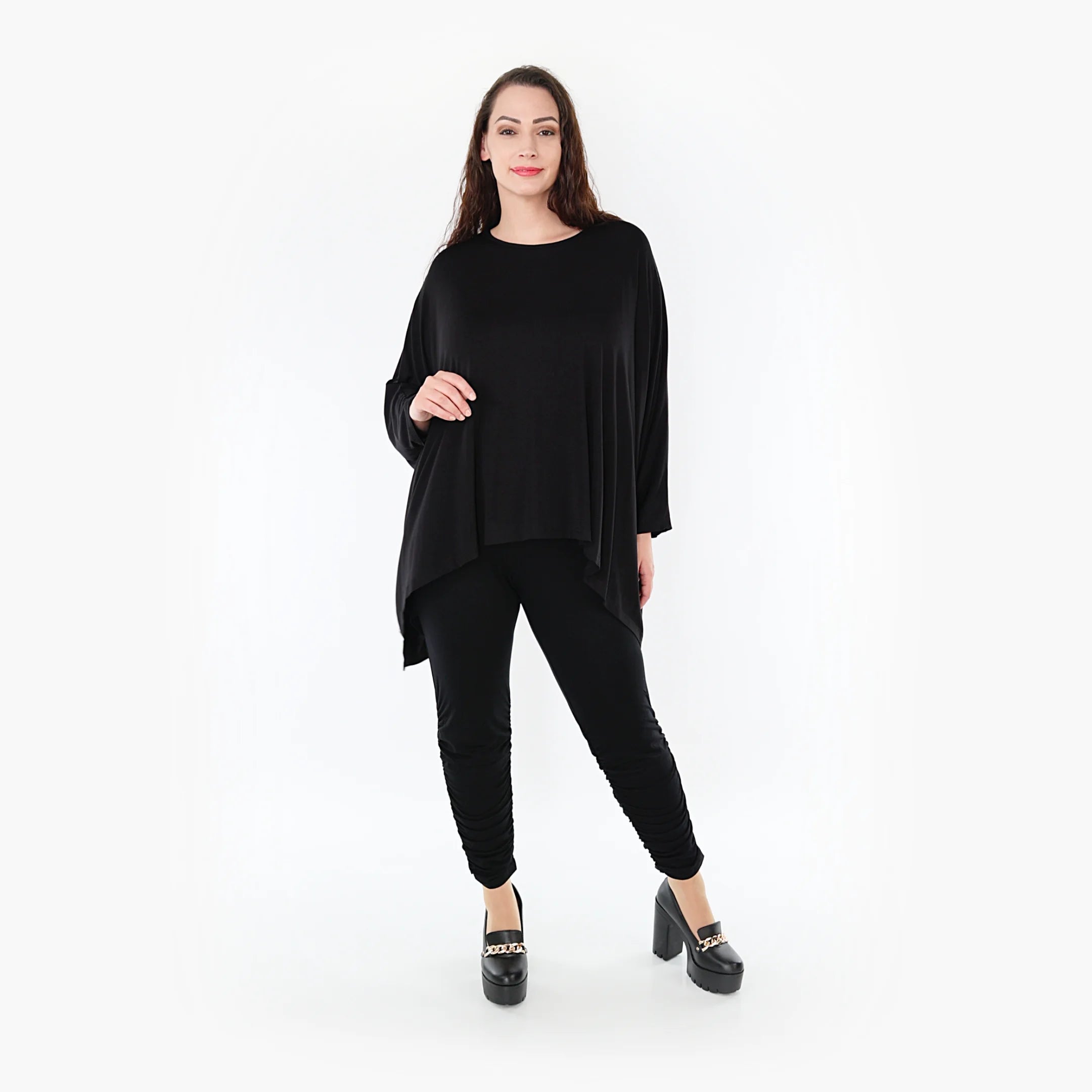  AKH Fashion Bigshirt in kastiger Form, aus Bambus, 1356.06307, Schwarz, Schick, Modern